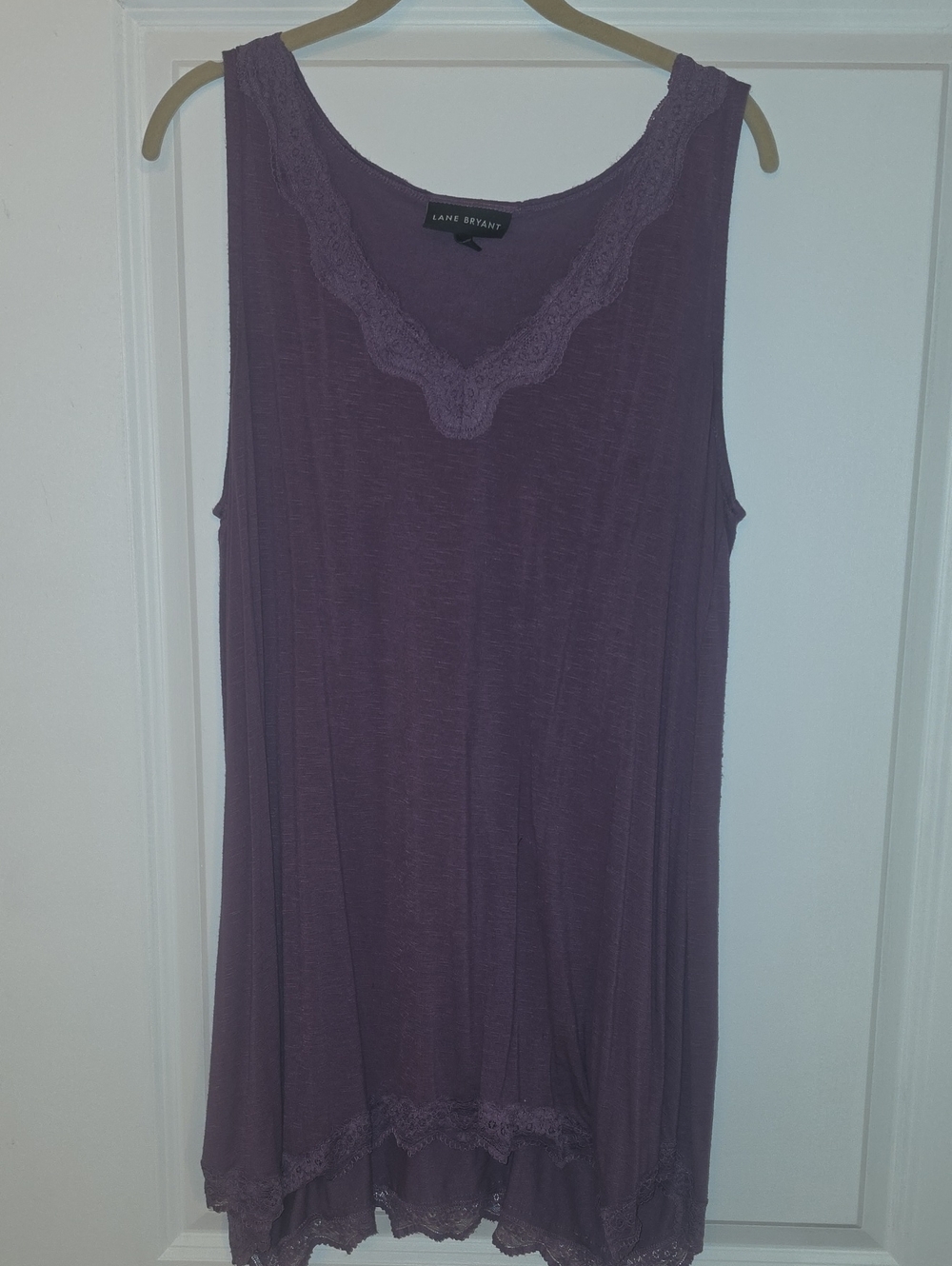 Lane Bryant Lavender Lace-Trim Sleeveless Tunic Tank